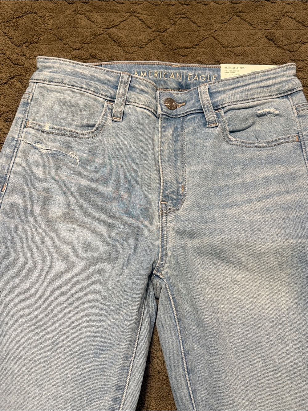 American Eagle Outfitters Light Blue Cropped Skinny Jeans - Picture 3 of 9